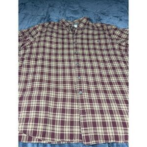 Duluth trading company men’s plaid burgundy‎ flannel size XXL Tall